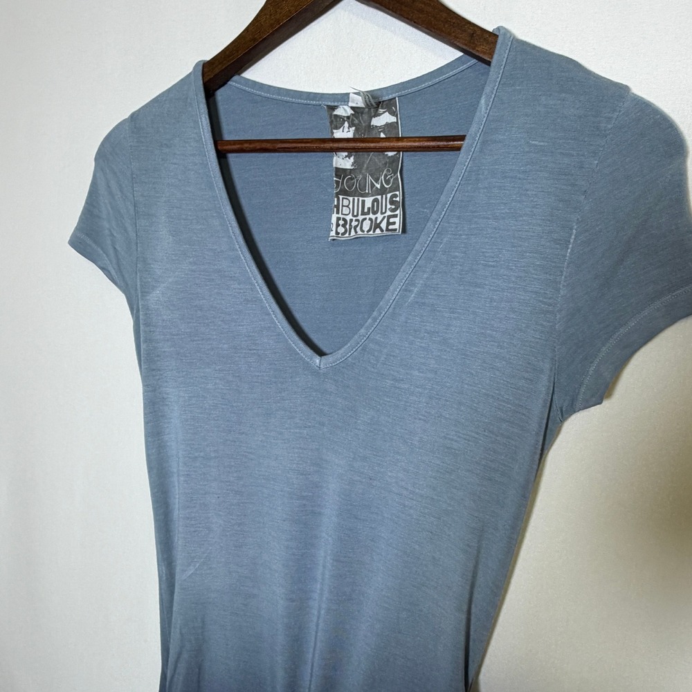 Young Fabulous & Broke Ombre Ruched Bodycon Araya Midi Dress Blue Twist Size M